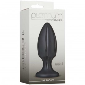 Черная анальная пробка Platinum Premium Silicone - The Rocket - Black