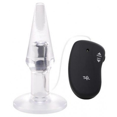 Прозрачная пробка с вибрацией VIBRATING PLUG JAMMY JELLY ANAL POINT OF PLEASURE MEDIUM - 14,5 см.