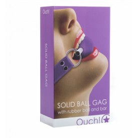 Кляп-шар на фиолетовых ремешках Solid Ball Gag