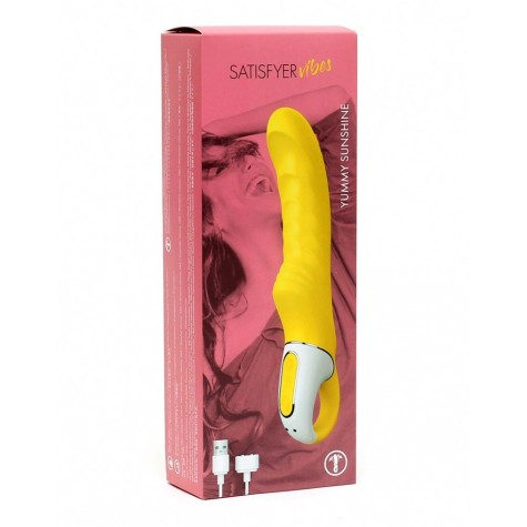 Жёлтый вибратор Satisfyer Vibes Yummy Sunshine - 22,5 см.